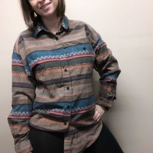 Vintage Backroad Blues Western Button Down Large